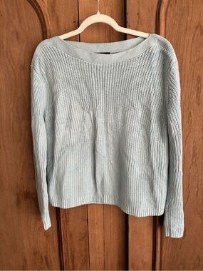 Quince Light Blue Knit Boatneck Sweater